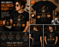 Cute Halloween Scarecrow Witch Shirt – Jack O Lantern Pumpkin Graphic Tee for Women