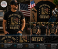 Land of the Free Because of the Brave Patriotic Veteran T-Shirt – American Flag Military Boots Graphic Tee