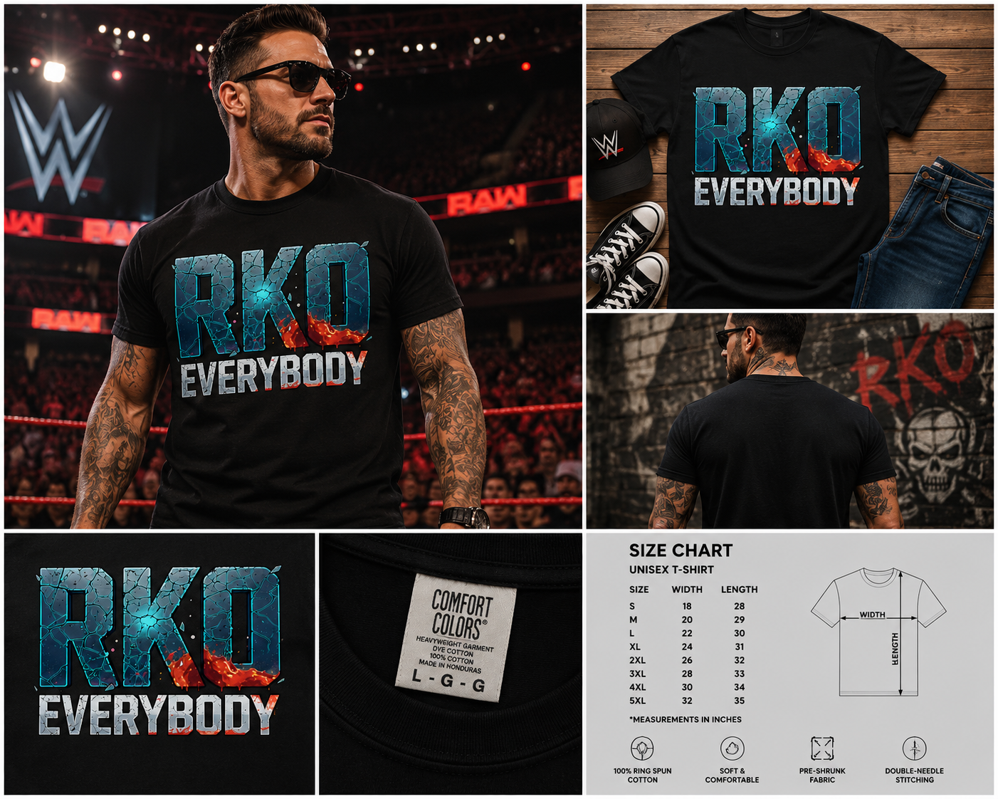 RKO Everybody Wrestling T-Shirt – Retro Vintage Wrestling Graphic Tee