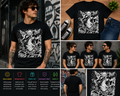 Screaming Cat Manga Gothic Graphic T-Shirt – Dark Fantasy Japanese Style Anime Tee