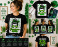 Shenanigans Squad St Patrick’s Day Shirt, Funny Irish Messy Bun Tee, Lucky Clover Graphic T-Shirt for Women, St Paddy’s Day Party Shirt
