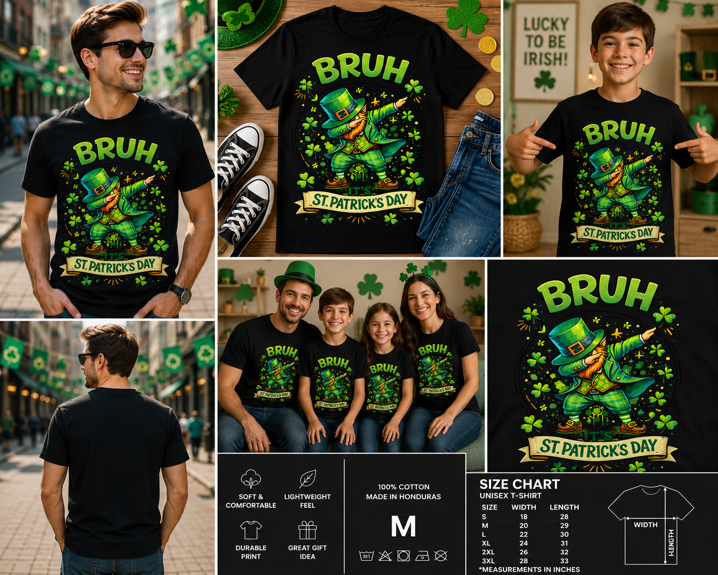 Bruh It’s St. Patrick’s Day Leprechaun T-Shirt – Funny Dabbing Irish Graphic Tee