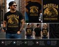 Dadzilla Father of Monster Funny Dad T-Shirt – Vintage Kaiju Father’s Day Graphic Tee for Dads