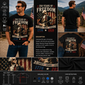 250 Years of Freedom George Washington Guitar T-Shirt – Patriotic 4th of July Vintage Tee