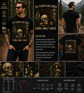 All Plants Are Edible Some Only Once Funny Mushroom Skull T-Shirt – Dark Botanical Nature Graphic Tee
