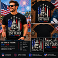250 Years of American Independence Patriotic Ship 1776–2026 Anniversary T-Shirt