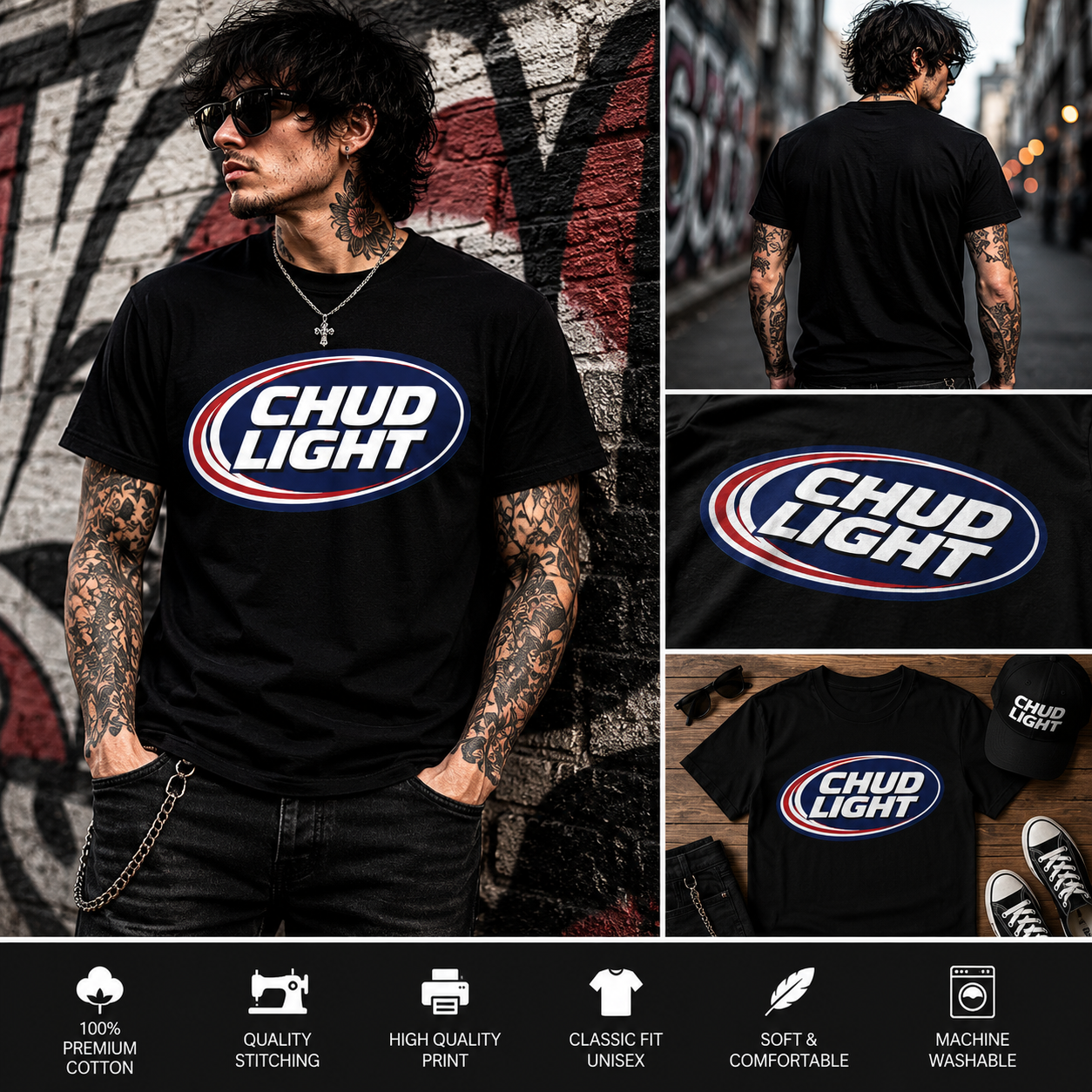 CHUD Light Funny Parody Beer Logo T-Shirt – Retro Humor Graphic Tee for Cult Comedy Fans