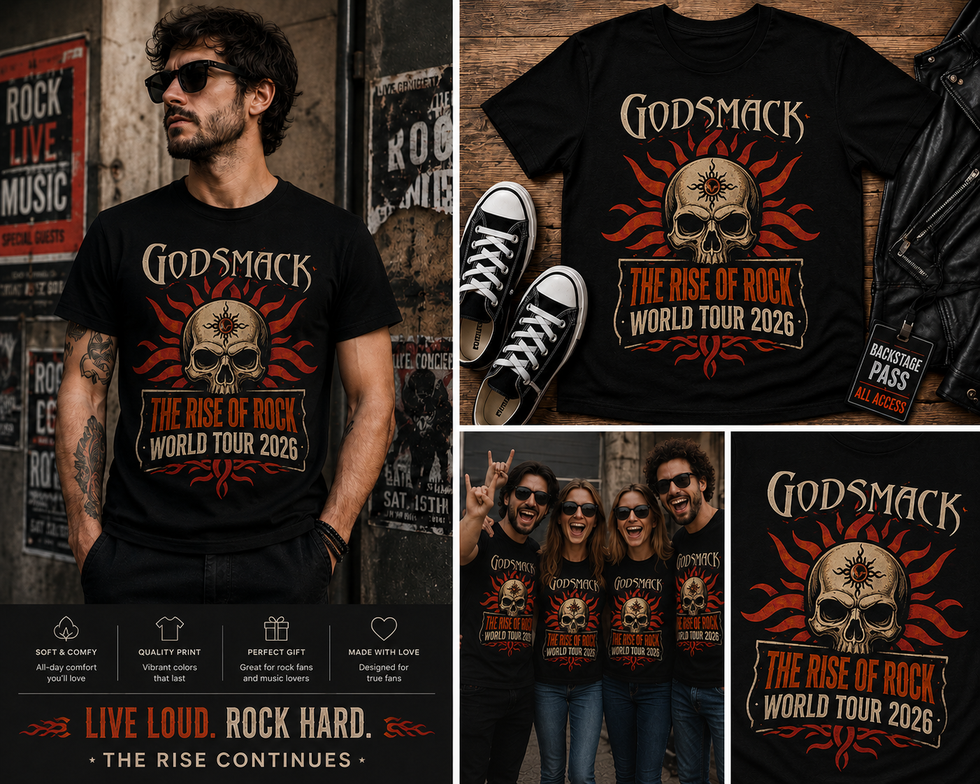 Heavy Metal Skull Shirt – Godsmack Fan Merchandise