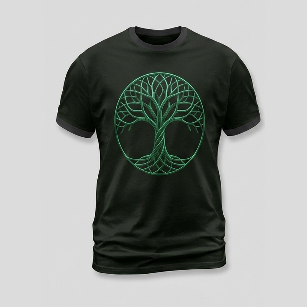 Sacred Geometry Emerald Tree Of Life 3D Aop Tshirt