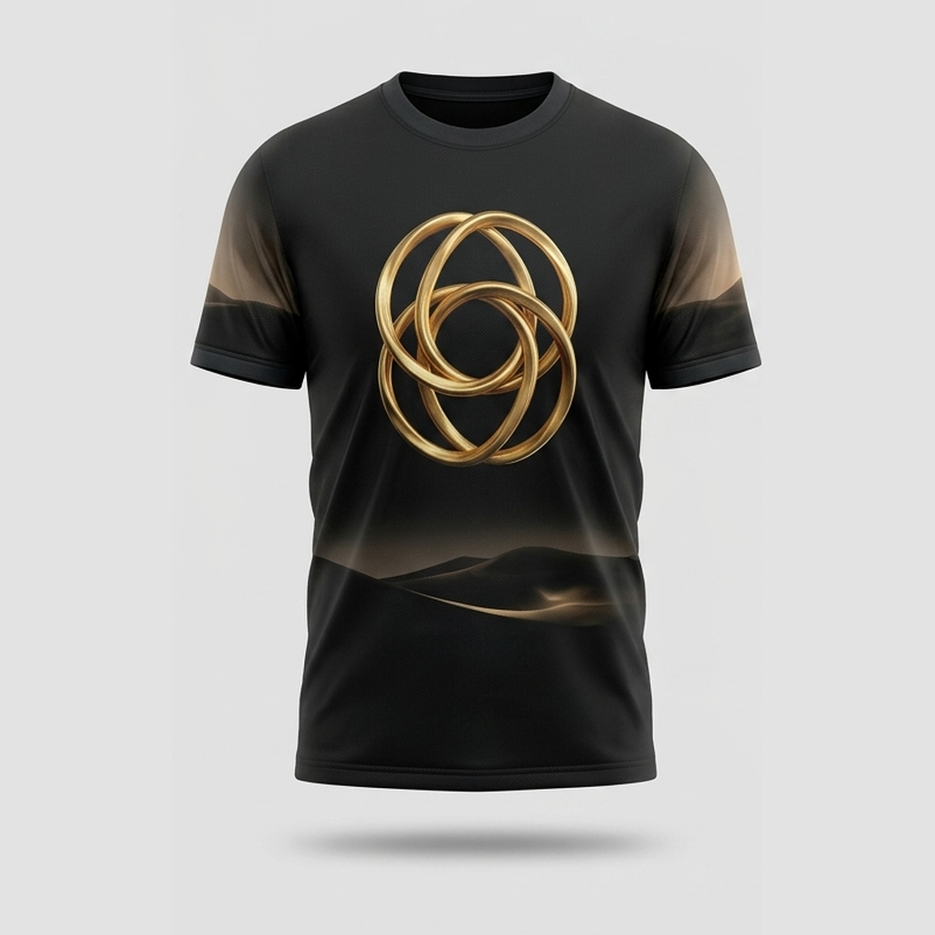 Liquid Gold Vesica Piscis Sacred Ratio 3D Aop Tshirt