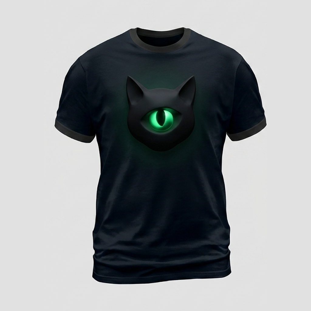 Celestial Black Cat Crescent Moon Eye 3D Aop Tshirt