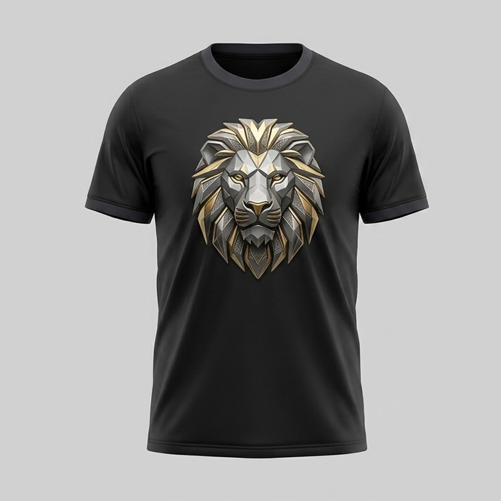 Royal Titanium Gold Lion Armor Crest 3D Aop Tshirt