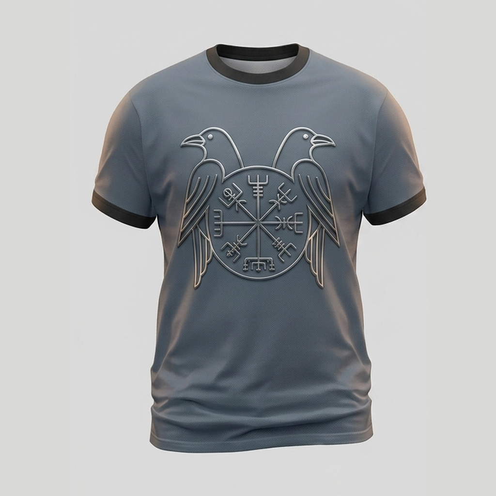 Odin Ravens Hugin Munin Valhalla Rune 3D Aop Tshirt