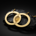 Threadmirth Liquid Gold Vesica Piscis – 24K Gold Sacred Geometry Pendant