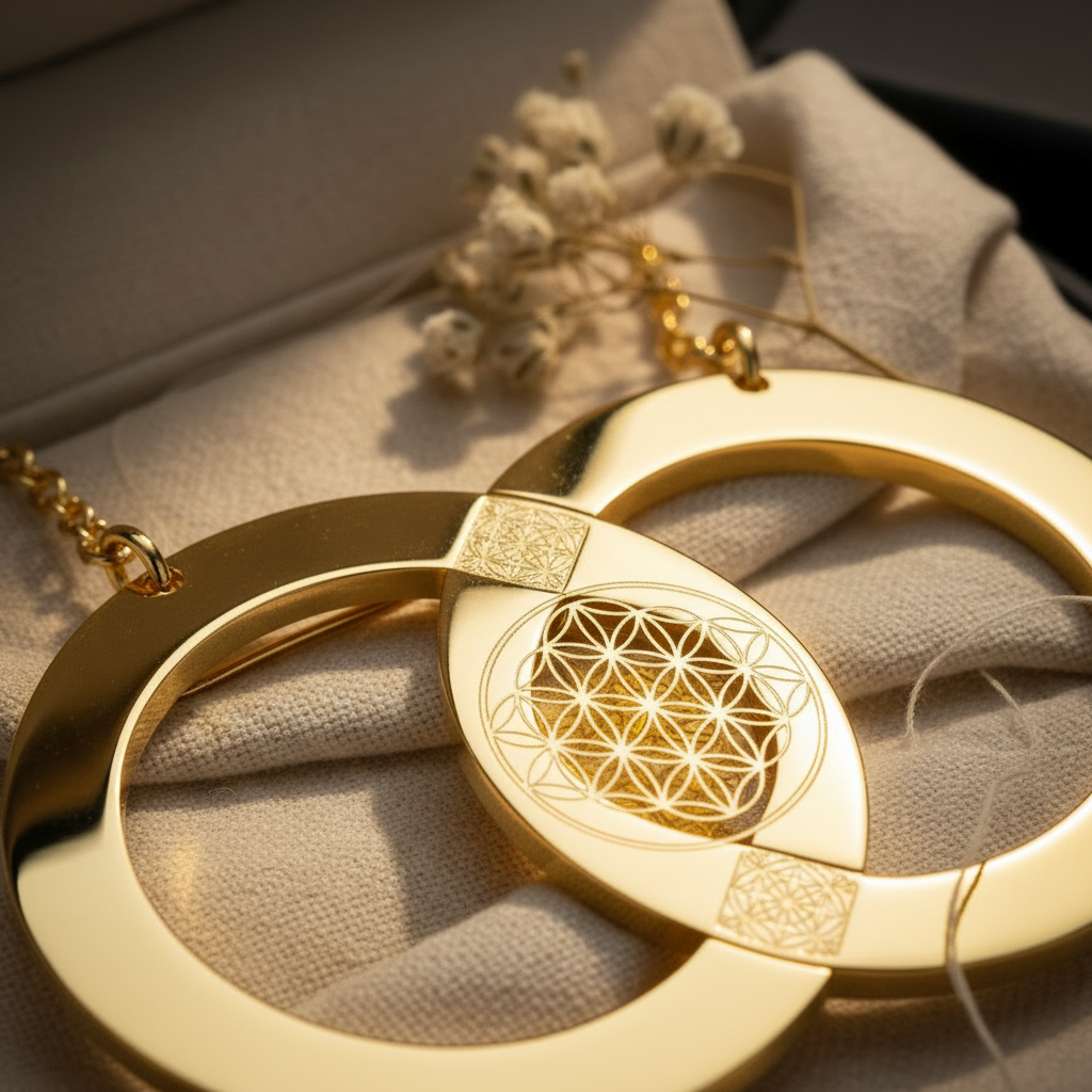 Vesica Piscis – Macro Gold Engraving